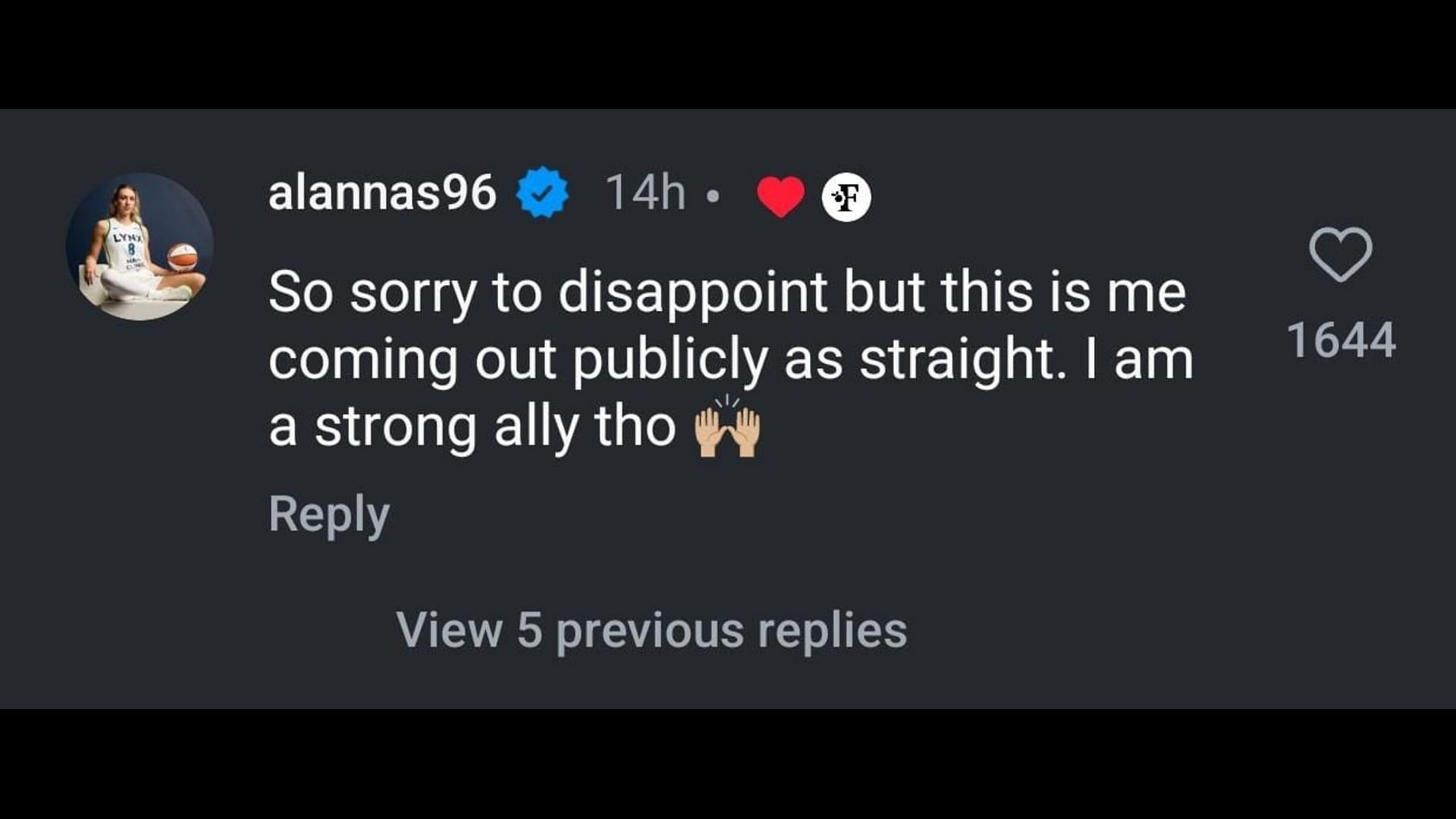 Alanna Smith responds to the post by Fruitslice. Credit: Smith/IG